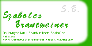 szabolcs brantweiner business card